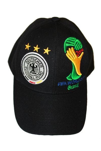 GERMANY BLACK 3 STARS COUNTRY FLAG DEUTSCHER FUSSBALL - BUND LOGO SOCCER WORLD CUP EMBOSSED HAT CAP.. NEW