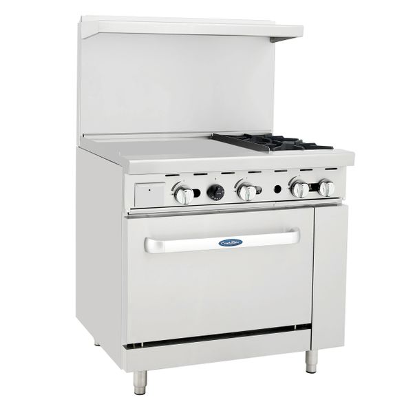 Atosa USA ATO24G2B Two Burner 24Inch Griddle Propane Gas Range
