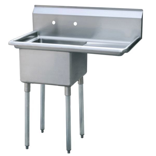 Atosa Usa Mrsa 1 R Prep Sink 18 Gauge Stainless Steel 1 Compartment Sink With Right Drainboards