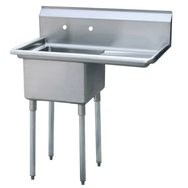 Atosa Usa Mrsa 1 R Prep Sink 18 Gauge Stainless Steel 1 Compartment Sink With Right Drainboards