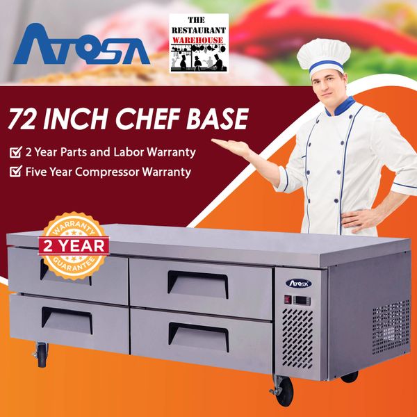 72 inch Chef Base Atosa Chef Base 4 Drawer Chef Base Lease