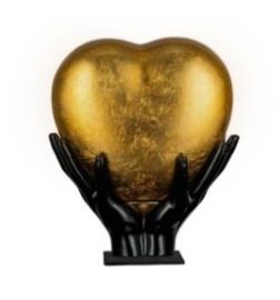 Beautiful Gold Heart in hands
