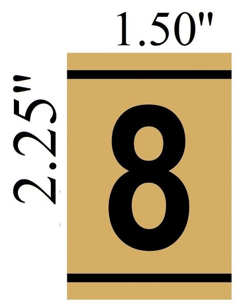 NUMBER EIGHT SIGN – 8 SIGN - GOLD ALUMINUM (2.25X1. 5) | DOB SIGNS NYC ...