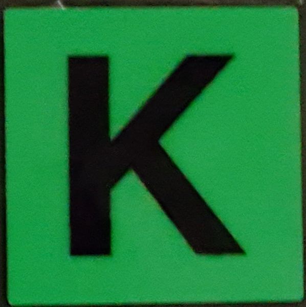 Photoluminescent Door Number K Sign Glow In Dark Aluminum Sign Dob