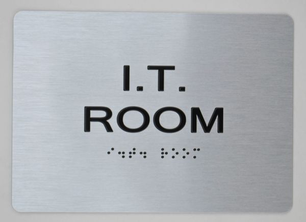 Riser Room ADA Sign Aluminium, Brush Silver,Size 5X7 The Sensation line
