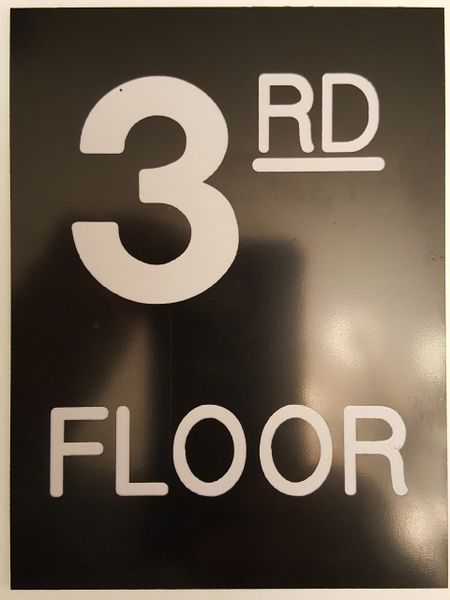 Floor Number Engraved Plastic 