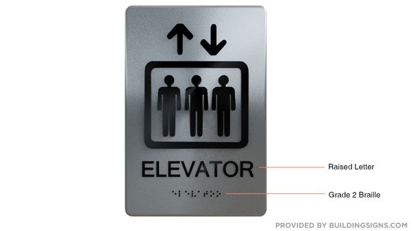 Elevator SIGN - The sensation line- Tactile Touch Braille Sign