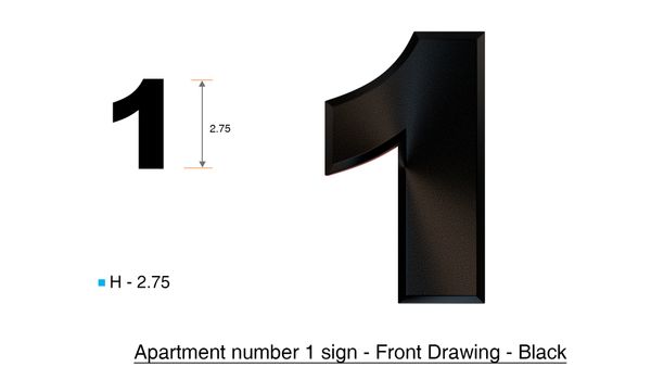 DOB SIGNS: 1 SIGN– BLACK (PLASTIC NUMBERS FOR MAIL BOXES IN NYC)