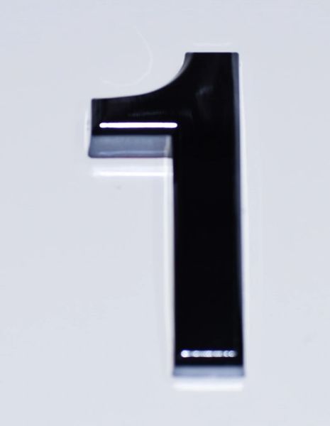 z- APARTMENT, DOOR AND MAILBOX NUMBER ONE SIGN - 1 SIGN- BLACK (HIGH  QUALITY PLASTIC DOOR SIGNS 0.25 THICK)