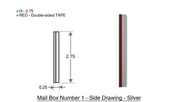 DOB SIGNS: 1 SIGN– SILVER (PLASTIC NUMBERS FOR MAIL BOXES IN NYC)