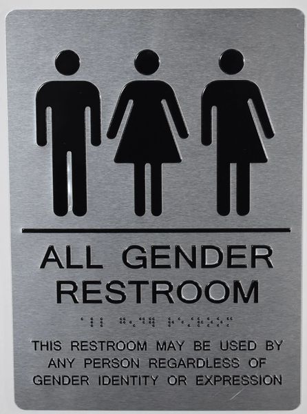 Hpd Sign All Gender Restroom Sign Heavy Duty Aluminum