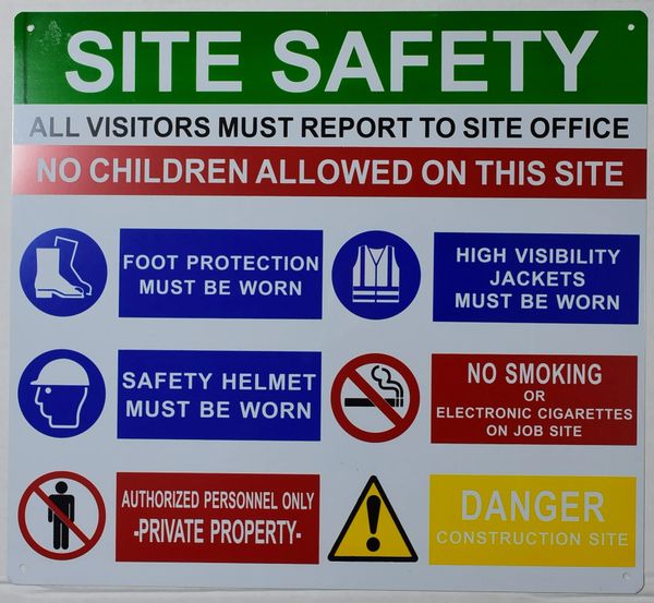 Construction Site Aluminum Sign Warehouse & Shop Area OSHA Notice Sign Play at Your Own Risk  Made in The USA Protect Your Business 