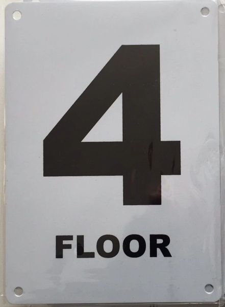 HPD SIGN Floor number Four (4) sign aluminum (HMC § 27-2049) | DOB ...