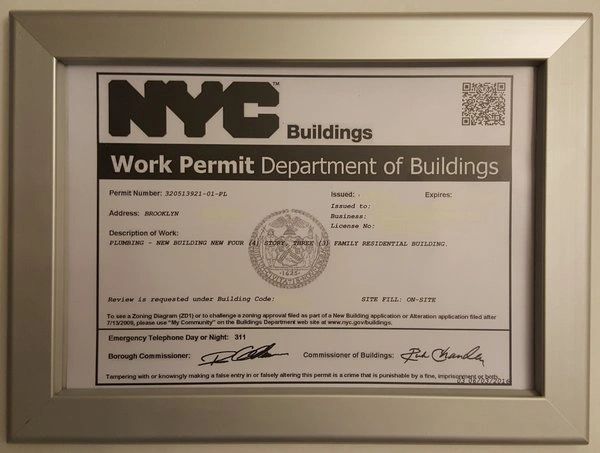DOB Permit frame 8 5 x11 DOB SIGNS NYC YOUR OFFICIAL 