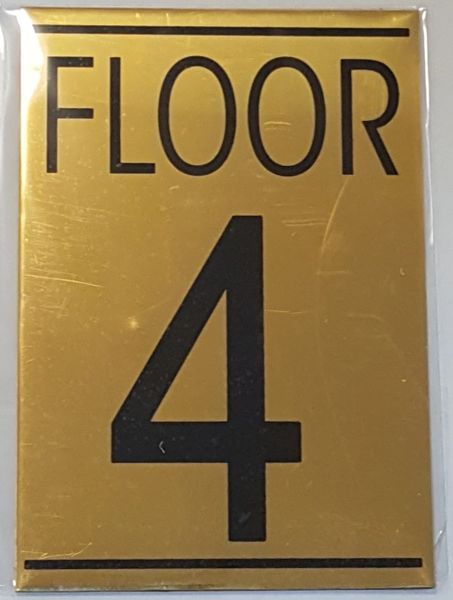 HPD FLOOR NUMBER FOUR (4) SIGN (ALUMINUM SIGN IDEAL FOR NYC USE) | DOB ...