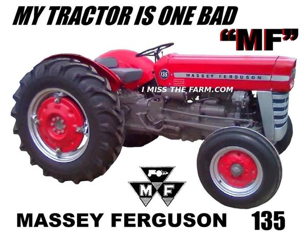 MASSEY FERGUSON 135 "MY TRACTOR IS ONE BAD MF" KEYCHAIN
