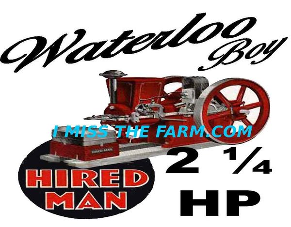 WATERLOO BOY HIRED MAN ENGINE TEE SHIRT