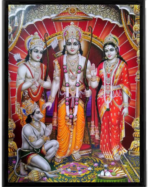 nandinistores Shree ram photo with Black Frame