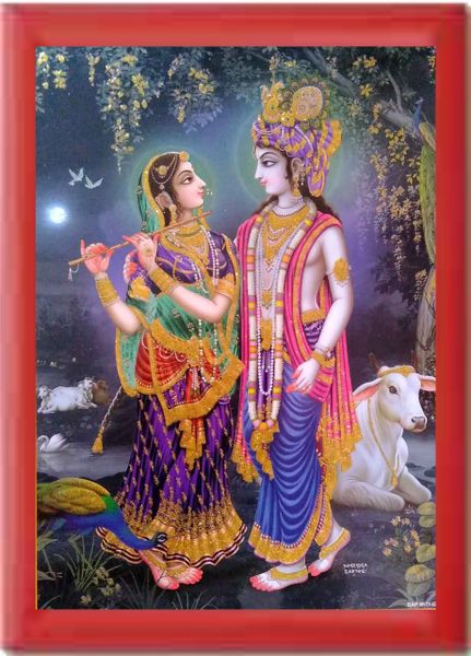 nandinistores RadhaKrishna Photo with red Frame