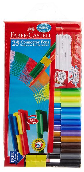 Faber-Castell Connector Pen Set - Pack of 25 (Assorted)  A Trusted Store  For Competition Books-Printed Books-eBooks