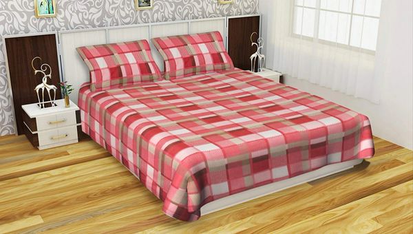 250 Tc Fleece Double Warm Bedsheet With 2 Pillow Covers 254x229