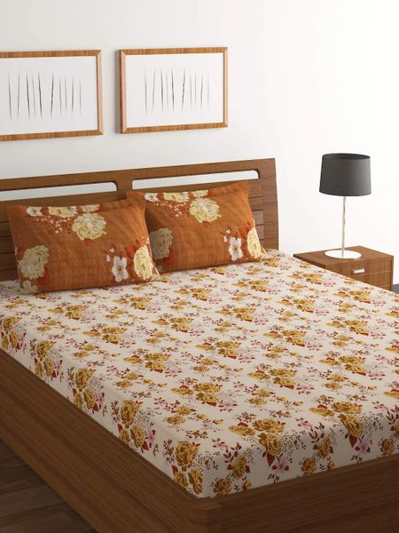 Bombay Dyeing Axia 104 Tc Cotton Double Bedsheet And 2 Pillow Cov