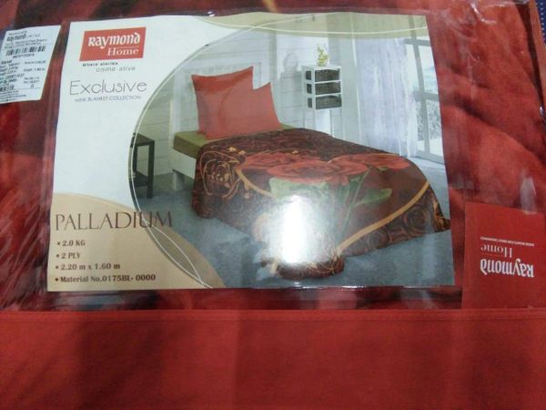 Raymond Home Palladium Soft Single Bed Double Ply Woolen Mink Blanket 2 KG Red Floral