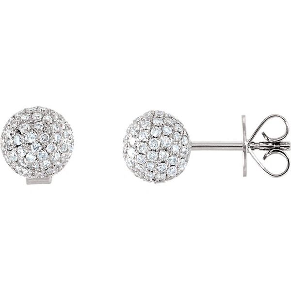 Davie 18k Gold Vermeil Pave Stud Earrings in White Diamond