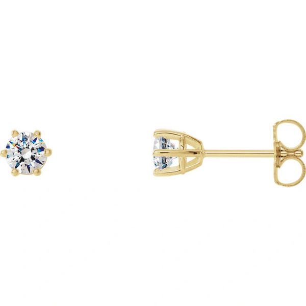 14 Karat Yellow Gold 1 3 Carat Each Superior Diamond Stud Earrings