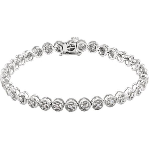 14 Karat White Gold Diamond In-Line Bracelet | Ben Salomonsky Jeweler ...
