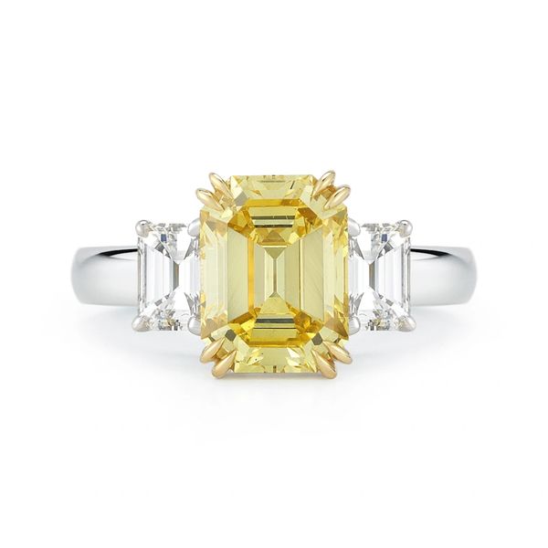 Yellow emerald cut deals diamond