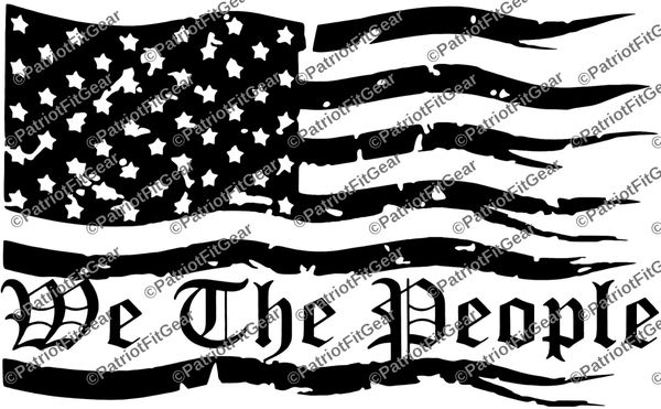 WE THE PEOPLE Don't Tread on Me distresses flag black and white Logo Vinyl Decal 