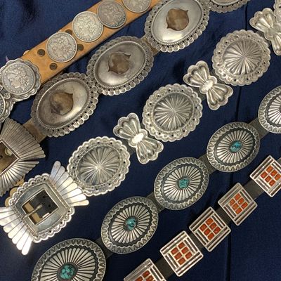Native American Navajo and Zuni Concho belts