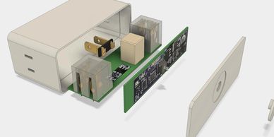 enclosure design with PCB and switch controls