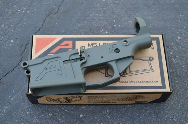 AR15 Threaded Assembled Receiver Set w/ Trigger Guard - OD Green Cerakote