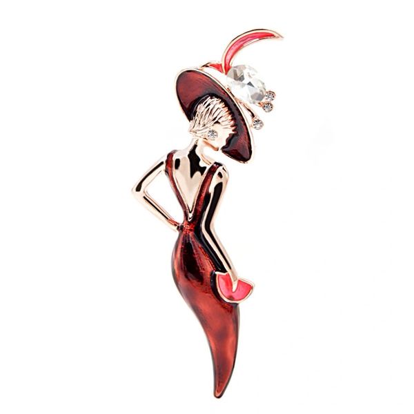 532175 Lady in Red Brooch