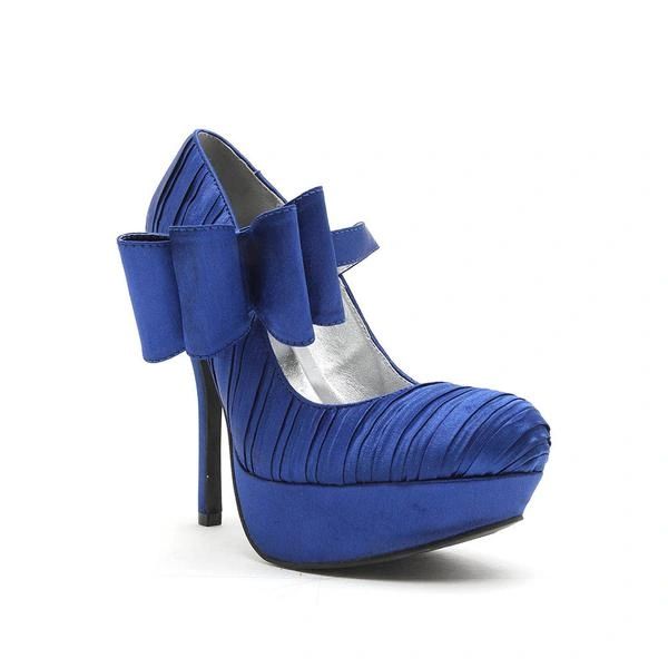 0105 ONYX RIBBED BOW PUMP SHOES