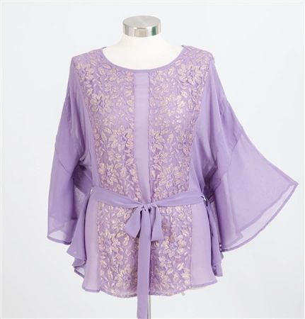 1601 Bell Sleeves Lace Blouse
