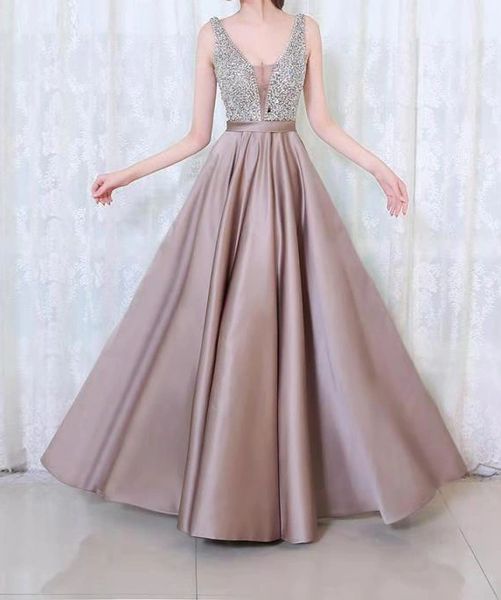 Champagne Embellished Prom Dress Gown