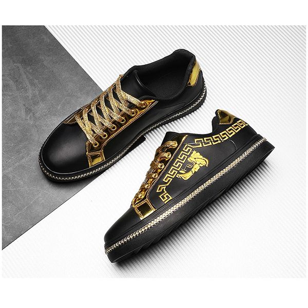 Neoclassic V Design Embellished Leather Sneaker Shoes