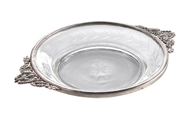 Silver Handle Round Tray