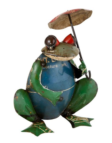 Umbrella Frog Statue