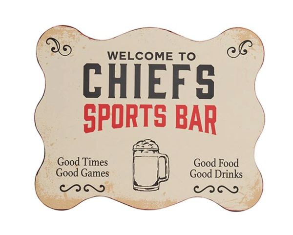 Chiefs Sport Bar Sign Decor with stand