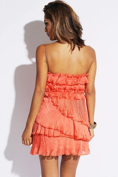 three layer ruffle gown