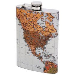 Map design stainless steel flask