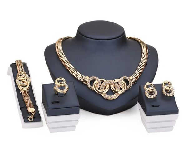 DL900199 Diamond Ring Interlock Necklace Set