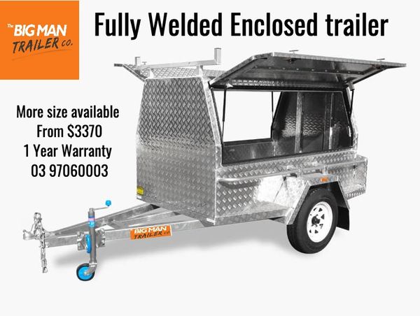 Fully Welded Aluminum Enclosed Trailer 2 Doors Ladder Racks