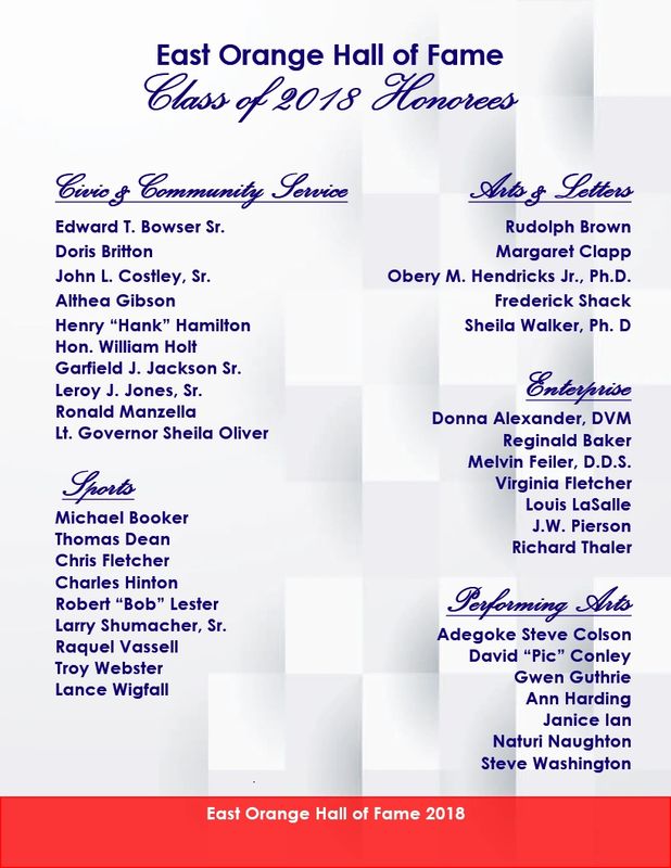 18 Inductees East Orange Hall Of Fame