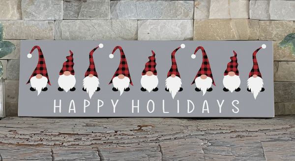 Sign - Happy Holidays Gnomes