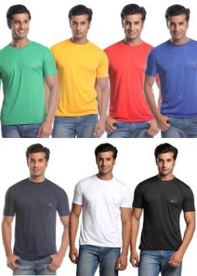 Mens Set Of 7 Multicolor T-shirt